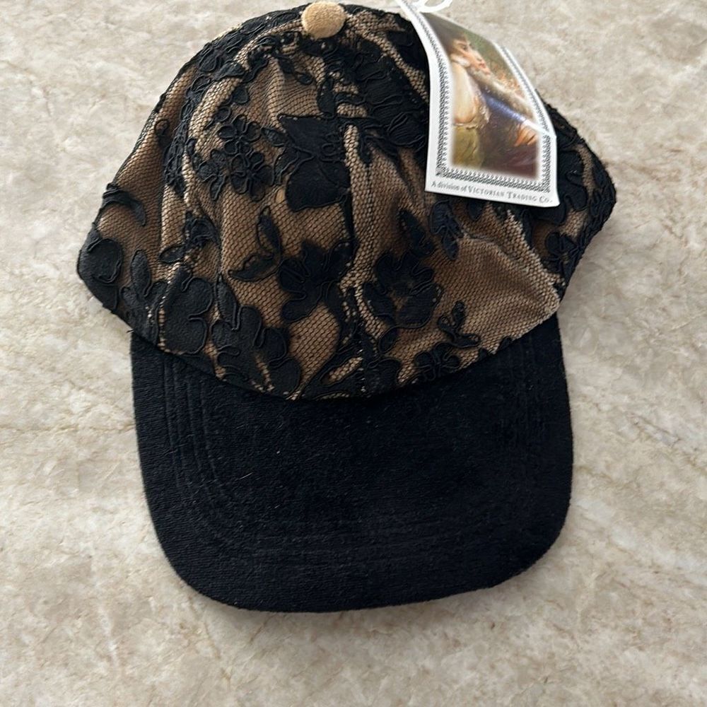 Black Lace & Suede Hat